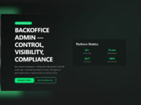 Backoffice Admin — configurable dashboards, alerts, and data export functionalities