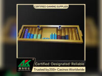 Casino Chip Tray — acrylic and titanium poker chip trays for tables